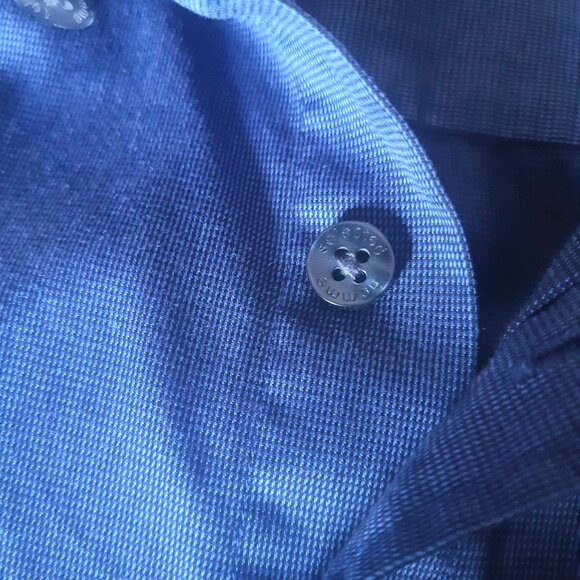 Selected SZ M Men's Woven Blue Button Up Dress Shirt From UK - Picture 5 of 12